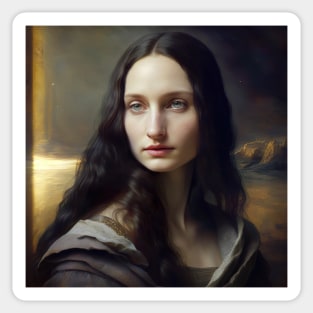 Mona Lisa Portrait Painting Sticker